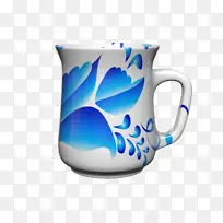 一个蓝色的陶瓷杯子-空若网 一个蓝色的陶瓷杯子-空若网