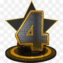 创意黑金3D数字4-空若网 创意黑金3D数字4-空若网