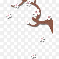 梅花 插画 白色 元素-空若网 梅花 插画 白色 元素-空若网