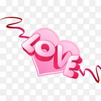 粉色爱心love立体字-空若网 粉色爱心love立体字-空若网