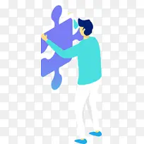 扁平化UI人物插画拼图-空若网 扁平化UI人物插画拼图-空若网