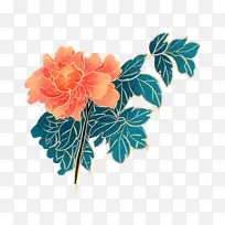 国潮国风牡丹插画-空若网 国潮国风牡丹插画-空若网