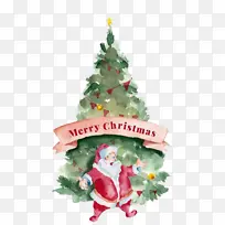 圣诞快乐圣诞树水彩-空若网 圣诞快乐圣诞树水彩-空若网