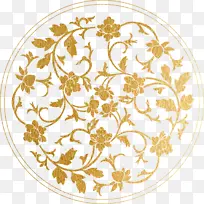 传统金色卷草纹花纹-空若网 传统金色卷草纹花纹-空若网