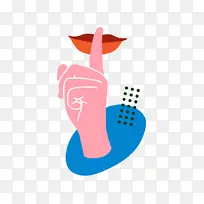 安静,手指,女人,插画-空若网 安静,手指,女人,插画-空若网