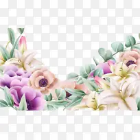 北欧风花堆展板边框背景-空若网 北欧风花堆展板边框背景-空若网