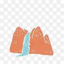 手绘简约瀑布-空若网 手绘简约瀑布-空若网