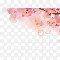 粉色水彩花朵png-空若网 粉色水彩花朵png-空若网