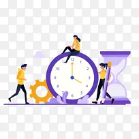 商务插画时钟场景2-空若网 商务插画时钟场景2-空若网