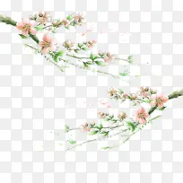 手绘风格樱花树枝-空若网 手绘风格樱花树枝-空若网