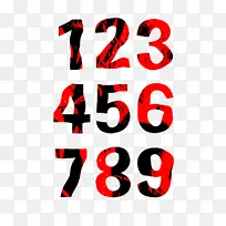 红黑色扭曲数字素材2-空若网 红黑色扭曲数字素材2-空若网