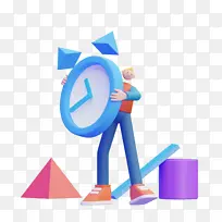 卡通人,钟,圆柱体,三角形-空若网 卡通人,钟,圆柱体,三角形-空若网