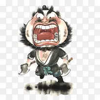 手绘卡通水浒英雄黑旋风-空若网 手绘卡通水浒英雄黑旋风-空若网