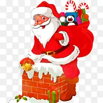 圣诞节插画圣诞老人送礼物-空若网 圣诞节插画圣诞老人送礼物-空若网