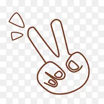 手绘卡通剪刀手插画-空若网 手绘卡通剪刀手插画-空若网