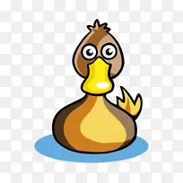 鸭子卡通戏水咖色-空若网 鸭子卡通戏水咖色-空若网