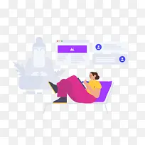 扁平插画人物户外工作-空若网 扁平插画人物户外工作-空若网