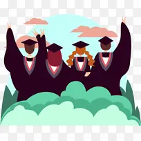 蓝色毕业季拍照插画-空若网 蓝色毕业季拍照插画-空若网