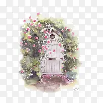 手绘,门口,水彩,围墙,手账-空若网 手绘,门口,水彩,围墙,手账-空若网