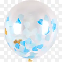 蓝色纸屑爱心气球-空若网 蓝色纸屑爱心气球-空若网