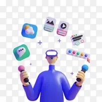 卡通 插画 3D 形状-空若网 卡通 插画 3D 形状-空若网