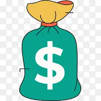 一麻袋钱币插画-空若网 一麻袋钱币插画-空若网