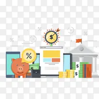 存钱生活百科扁平化设计素材-空若网 存钱生活百科扁平化设计素材-空若网