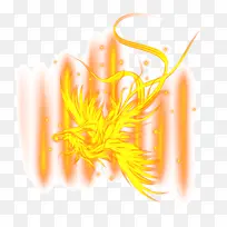 金色火焰凤凰飞翔插画-空若网 金色火焰凤凰飞翔插画-空若网