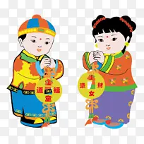 春节元素 新年 传统文化 发财童子-空若网 春节元素 新年 传统文化 发财童子-空若网