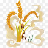 原创芒种稻谷插画-空若网 原创芒种稻谷插画-空若网