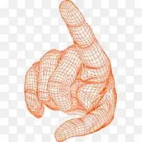 橙色 手 线框 指-空若网 橙色 手 线框 指-空若网