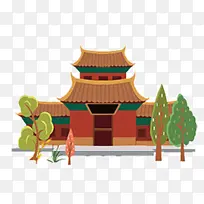 卡通建筑插画-空若网 卡通建筑插画-空若网