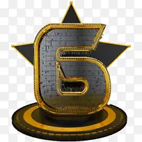 创意黑金3D数字6-空若网 创意黑金3D数字6-空若网