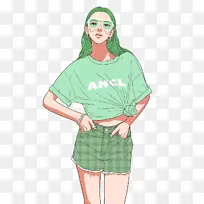 卡通可爱女生插画-空若网 卡通可爱女生插画-空若网