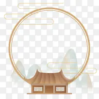 山水边框元素-空若网 山水边框元素-空若网