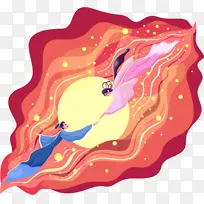 相见的牛郎织女插画-空若网 相见的牛郎织女插画-空若网