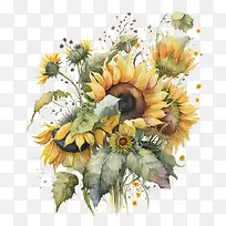 水彩向日葵花束-水彩向日葵花束向日葵花束-空若网 水彩向日葵花束-水彩向日葵花束向日葵花束-空若网