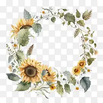 向日葵水彩框-向日葵水彩框水彩向日葵水彩树枝-空若网 向日葵水彩框-向日葵水彩框水彩向日葵水彩树枝-空若网