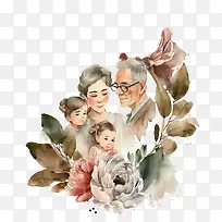 水彩家庭-水彩家庭家庭在一起头像家庭-空若网 水彩家庭-水彩家庭家庭在一起头像家庭-空若网