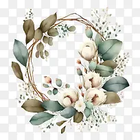 水彩桉树-水彩桉树简单花环桉树花环-空若网 水彩桉树-水彩桉树简单花环桉树花环-空若网