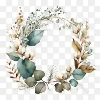 水彩桉树-水彩桉树简单花环桉树花环-空若网 水彩桉树-水彩桉树简单花环桉树花环-空若网