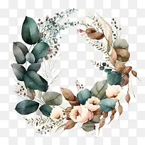 水彩桉树-水彩桉树简单花环桉树花环-空若网 水彩桉树-水彩桉树简单花环桉树花环-空若网