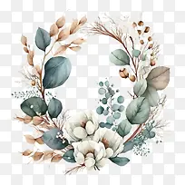 水彩桉树-水彩桉树简单花环桉树花环-空若网 水彩桉树-水彩桉树简单花环桉树花环-空若网