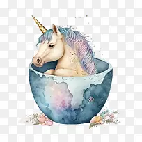 水彩独角兽-独角兽-空若网 水彩独角兽-独角兽-空若网