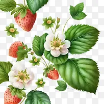 水彩草莓-水彩草莓无缝草莓-空若网 水彩草莓-水彩草莓无缝草莓-空若网