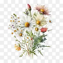 水彩雏菊-水彩花-空若网 水彩雏菊-水彩花-空若网
