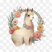 水彩骆驼-水彩骆驼骆驼与花圈-空若网 水彩骆驼-水彩骆驼骆驼与花圈-空若网