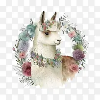 水彩骆驼-水彩骆驼骆驼与花圈-空若网 水彩骆驼-水彩骆驼骆驼与花圈-空若网