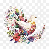 水彩鸽子-水彩鸽子水彩和平和平花鸽子花-空若网 水彩鸽子-水彩鸽子水彩和平和平花鸽子花-空若网