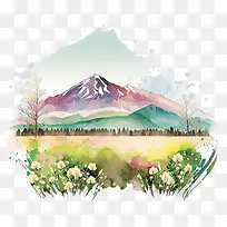 水彩山-水彩山泉山-空若网 水彩山-水彩山泉山-空若网